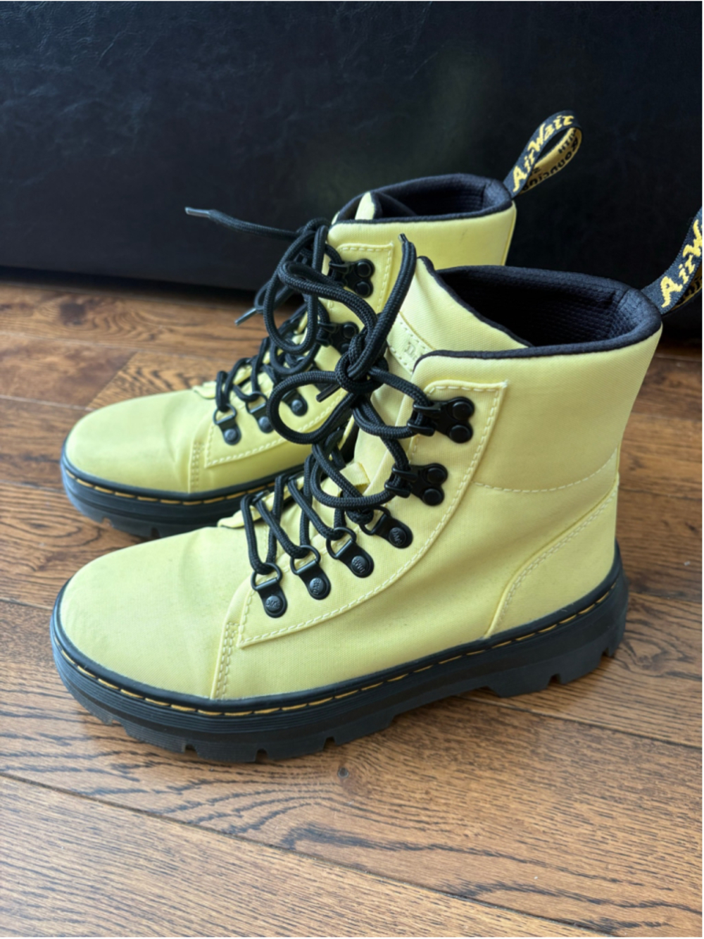Dr. Martens Womens Combs Lace Up Boots Size 6/ Euro 37 Yellow and Black